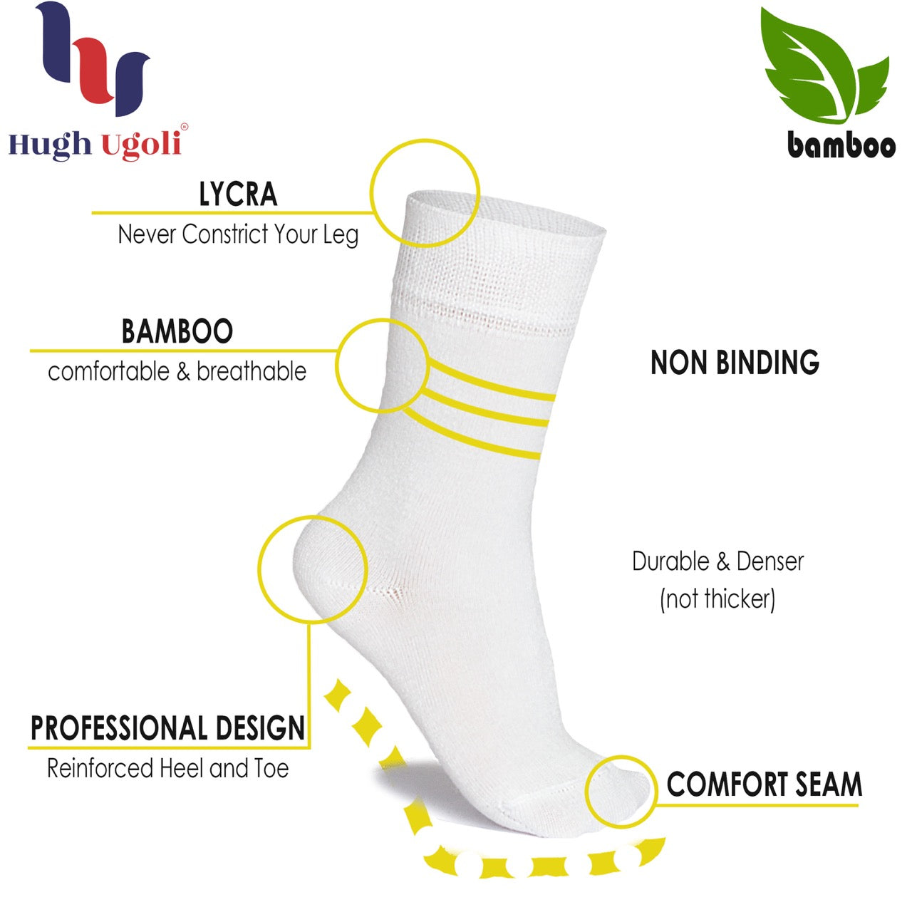 Kids' Dress Crew Bamboo Socks: Comfort & Style, 5 Pairs